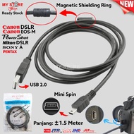 USB 2.0 Mini B 5 Pin Data Camera Cable ± 1.5M Nikon DSLR Camera D80 D90 D3000 D3100 D7000 D600 D610 