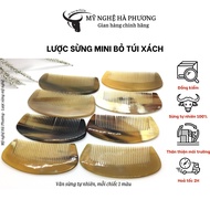 Compact horn comb, convenient to carry in handbag (Size: M-12cm) | Ha Phuong Fine Arts