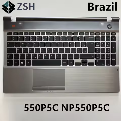 BR New laptop Brazil keyboard with touchpad palmrest for Samsung NP550P5C 550P5C Laptop Keyboard C C