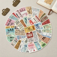 Retro Airline Ticket Decals 200Pcs Vintage Boarding Pass Stickers for DIY Scrapbook Laptop Suitcase 