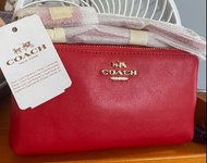 【COACH 】〔全新〕51928MADISON馬車立體金LOGO紅色皮革雙層萬用包