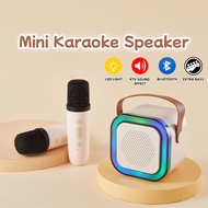 K12 Wireless Mini Karaoke Speaker With Microphone Portable Home KTV Bluetooth RGB Light Audio Set Ka