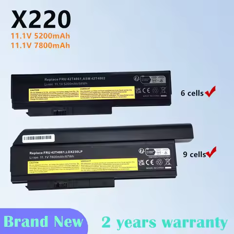 Laptop Battery For Lenovo ThinkPad X220 X220i X220S series 42T4899 42T4900 42T4942 42T4872 42T4865 4