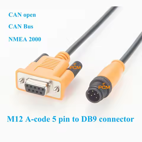 IP67 M12 A-code 5 pin Male to DE-9 D-sub DB9 Adapter Cable for RS232 CANopen CAN Bus N2K DeviceNet S