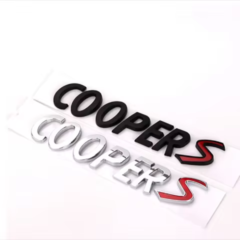 3D ABS Black Chrome Car Letters Rear Trunk Logo Mini Cooper S Emblem Badge Sticker For Mini Cooper S