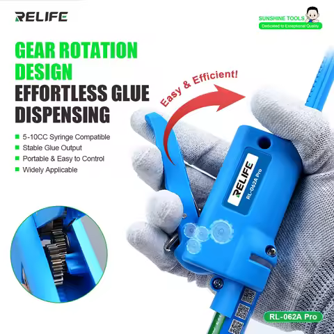 RELIFE RL-062A Pro Manual Glue Gun Solder Flux Dispenser Welding Oil Solder Paste UV Needle Booster 