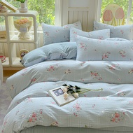 High quality 4 Piece cotton bedding set, soft, breathable, luxurious design enhances the bedroom spa