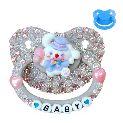 100% Handmake Cute Gray Dog Pattern Adult Baby Pacifier Silicone Adult size Pacifier abdl Daddy Girl