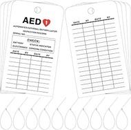Ireer 100 Pcs AED Automated External Defibrillator Inspection Record, 5.75'' x 3.27'', Double Sided 