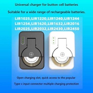 Type-C Portable Mini on 4.2V Lithium Rechargeable Coin Cells Battery Charger for LIR2032 LIR2025 LIR