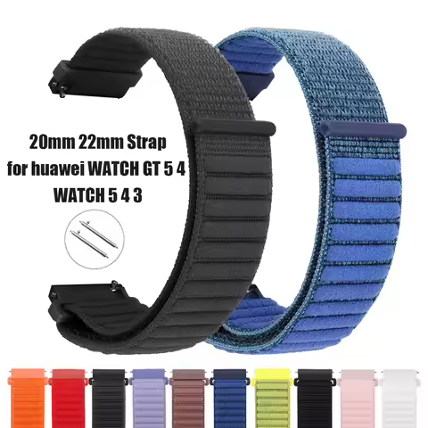 New 20/22mm Strap For HUAWEI WATCH 5 4 46mm Nylon Loop Strap Replace Bracelet for HUAWEI GT5 pro 46m