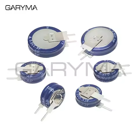 10Pcs V-Type 5.5V Super Capacitor 0.1F 0.22F 0.33F 0.47F 1F 1.5F SE-5R5-D474VYV Button Farad Capacit
