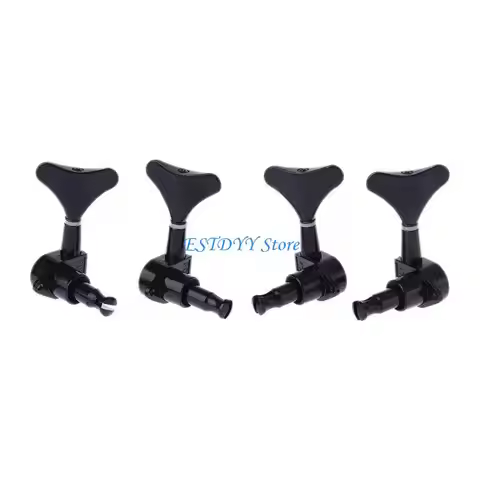 G6DE New Guitar Sealed Tuners Tuning Pegs Machine Heads 2R2L For 4 String Bass Black