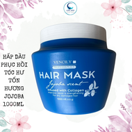 VENCILY Hấp Dầu Hair Mask Collagen Lotus And Jojoba Phục Hồi Tóc Mềm Mượt Hương Sen Và Jojoba 1000ml