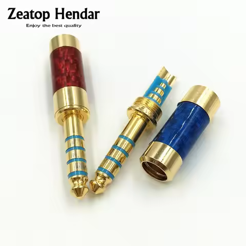 4Pcs 4.4mm 5 Pole Male Headphone Plug Carbon Fiber Body Audio DIY Adapter for Sony PHA-2A TA-ZH1ES N