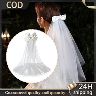 Veil With Ribbon Hair Clip Bridal Veil For Prenup Veil Bridal Shower Bridal Bow Headdress