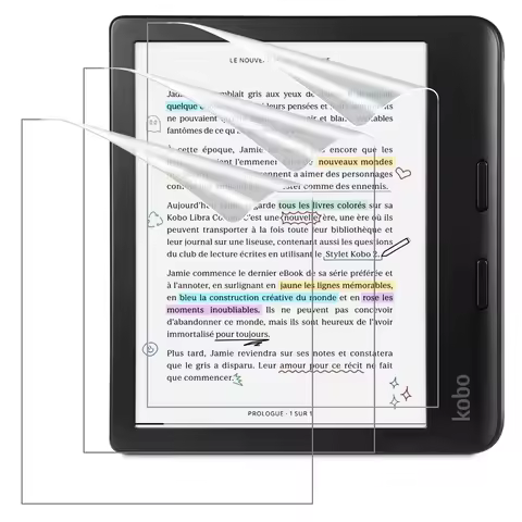 3-Pack Matte Screen Protector For Kobo Libra Colour 7 Inches 2024/Kobo Libra 2 E-Reader 7" 2021 PET 