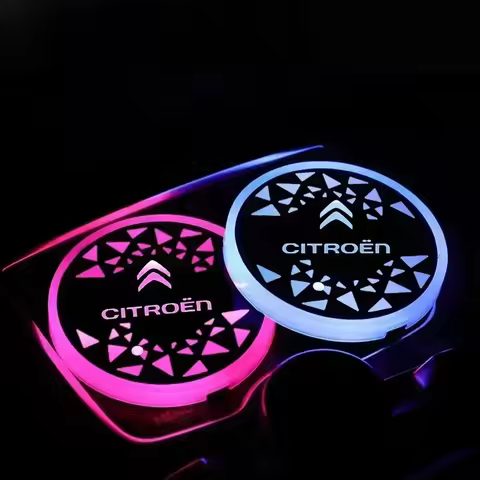 LED Car Water Coaster Light Water Cup Drinks Holder Mat for Citroen C3 Ds3 C5 Berlingo C5 Ds4 C5 C2 