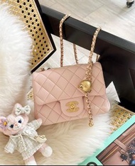 Chanel CF 17cm Mini Square 金球方胖子 櫻花粉