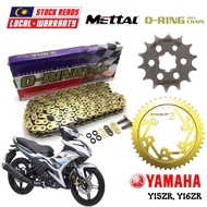 YAMAHA Y15ZR / Y16ZR Full Set O-RING Gold Chain 428 Sprocket Kit Sprocket Sets Gold Rear Sprocket