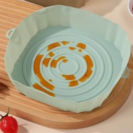 Silicone Tray For Air Fryer Oven Baking Tray With Handle Fried Chicken Pizza Mat Without Oil Silicone Pot Airfryer Accessories