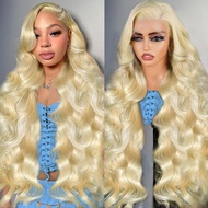 28 Inch 613 13x6 Lace Front Wig Human Hair 200 Density Blonde Wig Human Hair 613 Body Wave Blonde HD