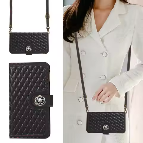 Camellia Crossbody Flip Case For Sharp Aquos Wish 5 4 3 Sense 9 8 7 6 4 R10 R9 R8 Leather 9 Cards Zi