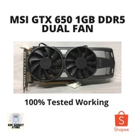 (Used) [100% Working] MSI NVIDIA GTX 650 POWER EDITION OC DUAL FAN 1GB DDR5 128 BIT GRAPHIC CARD