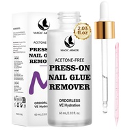 Nail Glue Remover for Press on Nails with Crystal Stick Acetone-Free Odorless Glue Remover Soft Gel