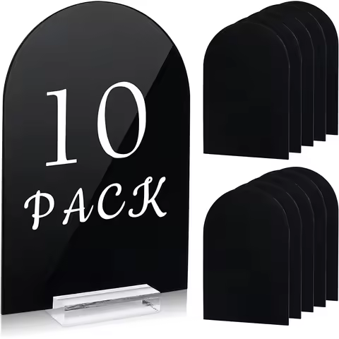Blank Black Arch Acrylic Sign Sheet, DIY Acrylic Arch Table Numbers Sign for Wedding Reception, Arch
