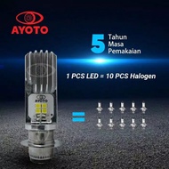 (Ayoto) Acdc bulb or bholam led headlight h6 hi-lo 2 bright eyes automatic motorbike, h6 headlight, 