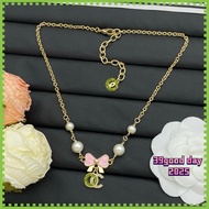 [Trending Now] [C-home] Rhinestone powder enamel 4 resin pearl necklace female / 55312