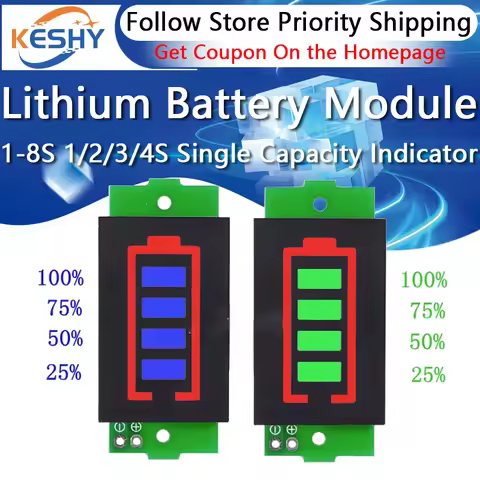 1-10PCS 1-8S 1/2S/3S/4S Single 3.7V Lithium Battery Capacity Indicator Module 4.2V Display Electric