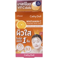 (กล่องX12ซอง) Cathy Doll สลีปปิ้งมาสก์ช็อต 4ml มี 2 สูตร WHITAMIN C  4HYA