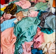 2kg Vải khúc giá rẻ phi lụa lộn xộn mềm mịn khúc từ 90cm cho đến trên 1m (giao màu ngẫu nhiên)