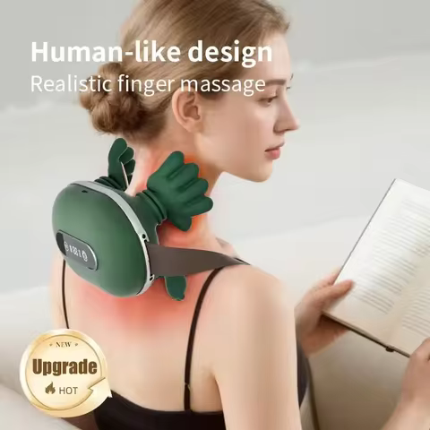 Rechargeable Neck And Shoulder Massager, Silicone Neck Massager, Adjustable Vibration Massage Pillow