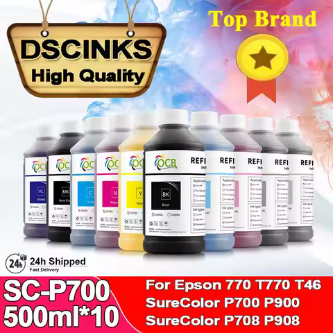 10PC 500ml Pigment Ink for Epson 770 P700 P900 P708 P908 SC-P700 SC-P10000 P20000 P10080 P20080 P100