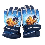 [Narink Kids] Dinosaur Mecard Powerful Ski Finger Gloves Toddler Kids Ski Gloves Children's Gloves for 4 to 9 years old