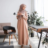 yeleedon Abaya Muslimah Loose Abaya Arab Dubai Right Pocket and Zipper Jubah Wanita Plus Size S-4XL Maysia