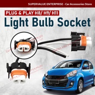 2pcs H8/H9/H11 Bulb Socket Female Adapter Connector Soket Mentol