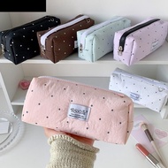 AUBREY1 Korean Style Pen Bag, Stationery Pencil Pouch Y2k Dots Pencil Case, Makeup Cosmetic Storage 