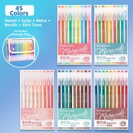 Languo | Colorful Large Capacity Student Marker Set Morandi Colors 168 Colors