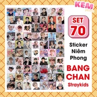 SET of 70 Bang Chan SKZ sealed stickers - Cut out - 4x4cm stickers with Bang Chan SKZ image, just pe