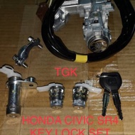 HONDA CIVIC SR4 STARTER KEY WITH DOOR KEY LOCK SET (FULL SET) 4PCS