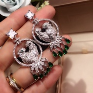 18k Gold Pawnable Legit Gold BVL Tassel Parrot Diamond Earrings