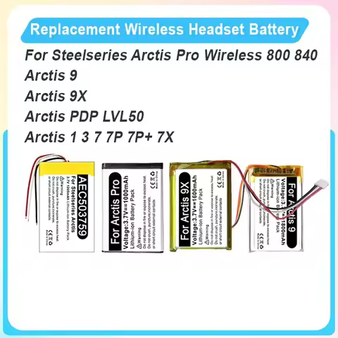 Replacement Battery for Steelseries Arctis Pro Wireless Siberia 800 840 160240 9 FT823456P 9X PDP LV