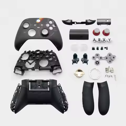 Black Star Full Housing Shell Faceplate Buttom Case Rear Handle Grip Buttons For Xbox One Series X S