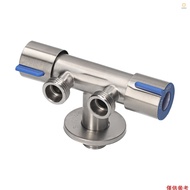 (andoer)Bidet T-Adapter with Shut off Valve Stainless Steel Water Diverter Valve Dual-Connector Valv