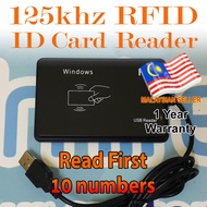 RFID 125khz ID Card Reader USB - Reads First 10 numbers of the card - 125k 125 khz EM4100 EM4305 TK5