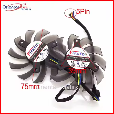 2pcs/lot FD7010H12S DC12V 0.35A 75mm VGA Fan For ASUS GTX690 GTX680 GTX670 GTX660TI HD7970 R9 270X G